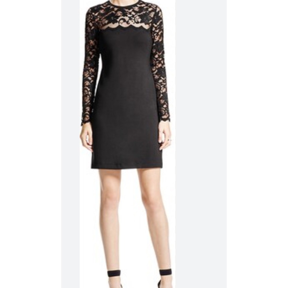 NWT Karen Kane Black Lace Long Sleeve Sheath‎ Dress Cocktail Party Women's M